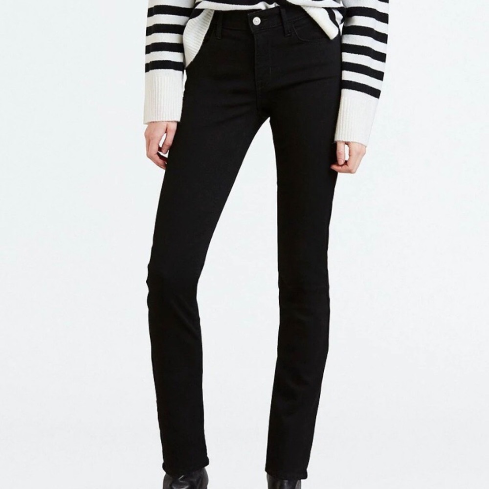 Levi’s Classic Black Mid-Rise Skinny Jeans Black Tag